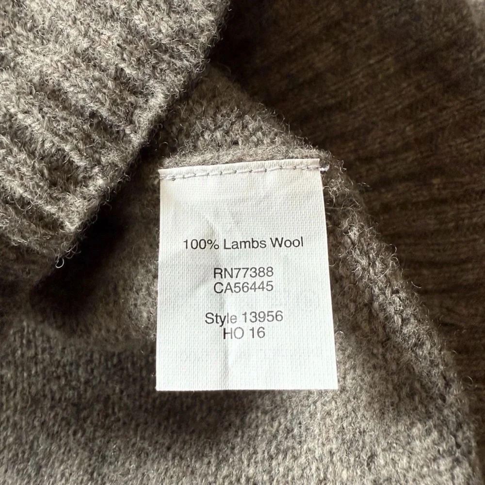 J‎ Crew Men’s 100% Lambswool Quarter Zip Pullover Sweater Size L Gray Knit FLAW